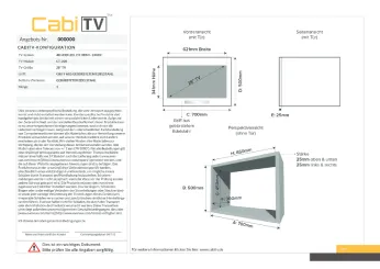 A customized quotation and pre-production sketch of a kitchen TV.