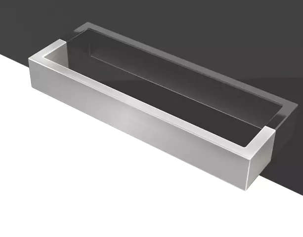 Black handle choice for a kitchen TV.