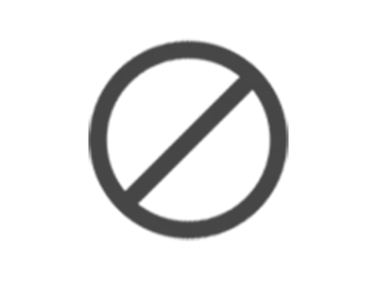 Black none icon with white background.