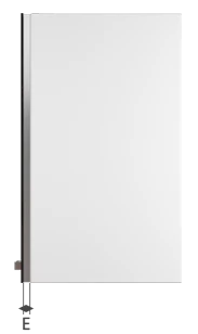 Side view of a white kitchen cabinet.